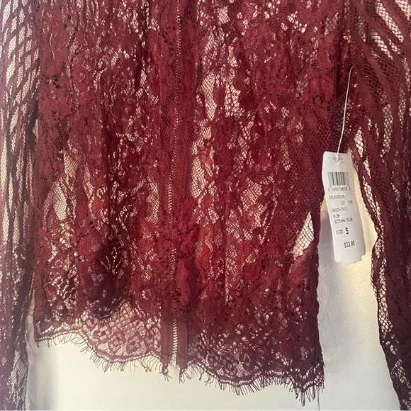 NEW Windsor lace plum crop top long sleeve - Picture 8 of 8